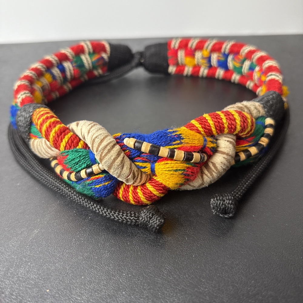 Handwoven Andean Quechua Inca Decorative Ceremonial Festival Dance Belt Beaded - Picture 2 of 8